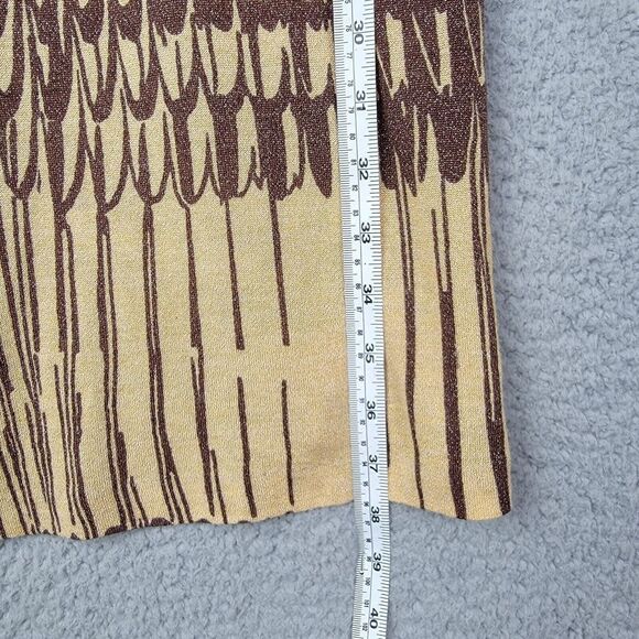 Laundry By ShelIi Segal Knit Dress Small Brown Chocolate Swirls Deep V-Neck Zip - Picture 12 of 14